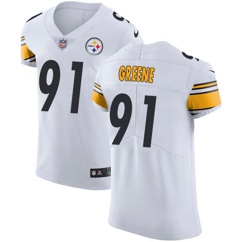 Nike Steelers #91 Kevin Greene White Men's Stitched NFL Vapor Untouchable Elite Jersey - Click Image to Close